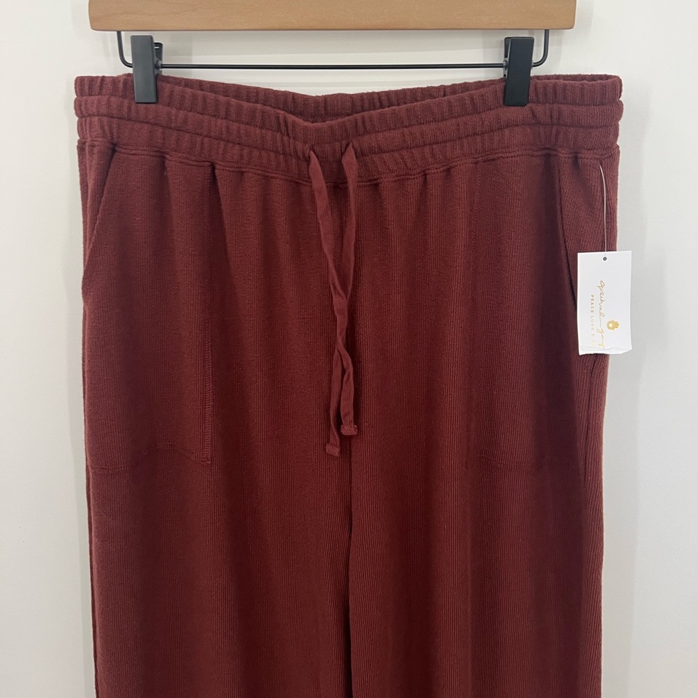 Spiritual Gangster Claudia lofty slub rib wide leg pant NWT size XL - Picture 3 of 9